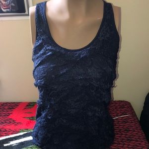 Express dark blue sparkly frilly tank size XS